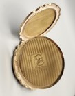 Vintage 1950s Stratton Makeup Powder Compact Marbled Jade Green Double Hinge
