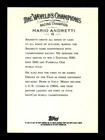 2007 Allen   Ginter   19 Mario Andretti Autograph Signed Card  m2 