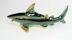 Gray Shark Jeweled Pewter Trinket Box Sea Life