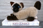 Vtg 1989 New Dakin Realistic Siamese Cat Plush Geoffrey Soft Classics Blue Eyes