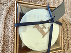 Pottery Barn  Marble   Wood  Monogram   e  Coasters  Set Of 4  White   Wood  Nib