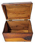 Vintage Wood Index File Box Dovetail Brass Hinges Recipe Card Storage Box