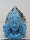 Hand Carved Amazonite Crystal Buddha With Cobras Bust 6 Inch
