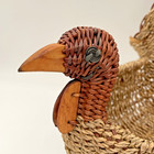 Vintage Turkey Woven Wicker Rattan   Wood Basket - Small Boho Thanksgiving Decor