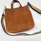 Madewell The Zip-top Transport Crossbody In Nubuck Leather Striped Strap Edition