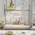 Twin Size Children House Bed Wood Platform Bed Frame Tent Bed Bedroom Furniture 