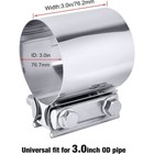 4x Exhaust Clamp 3inch Butt Joint Exhaust Muffler Clamp Band For Pipe Connection