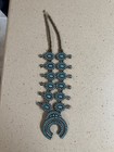 Sterling Silver Turquoise Squash Blossom Necklace Navajo Hl Shiprock Nm