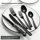    rfg         48-pc Stainless Steel Flatware Set - Black Utensils For 12