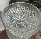 Vintage Indiana Clear Glass Diamond Point Ice Bucket 5 1 2  T Perfect Condition