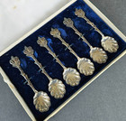 Antique Vintage Germany 900 Sterling Silver Tea Spoons Set   Original Box
