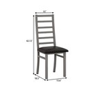 Armless Kitchen Dining Chairs Set Of 6 Side Chair Dinner Metal Leg Pu Leather
