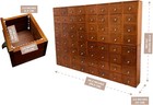 64-drawer Wooden Apothecary Cabinet Vintage Card Catalog Desktop Storage Box