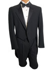 Boys Black Tailcoat Tails Wool Tuxedo Tie Full Dress Perry Ellis Coat And Pants 