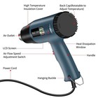 2500w Heat Gun Electric Hot Air Gun Dual Temperature Lcd Display 4 Nozzles Tool