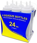 24 Oz Clear Squeeze Bottle  Wide Mouth  Pack Of 6