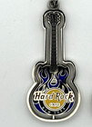 New Hard Rock Cafe 2 Spinner Guitar Key Chains Blue Flame New York   Wht Orlando