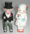1930 s Bisque Porcelain Bride   Groom Wedding Cake Topper Figurines Japan