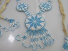 Az Apache Beaded Medallion Necklace Hair Barrette Star Pattern Buckskin Wraps