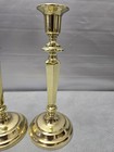 2-vintage 10-1 2    Brass Candlestick Holder Rounded Base   Head Hexagon Shaft