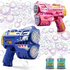 2 Pack Bubble Guns For Kids  Rechargeable Led Light Up Dinosaur Bubbles Machi   