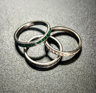 Three 925 Simulated Casual Birthstone Eternity Rings  Size 9   March  April  May
