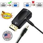 Hdmi To Vga Adapter Hdmi Female To Vga Male Converter With 3 5mm Audio Jack Cabl