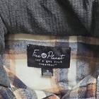 Free Planet Men   s S Regular Plaid Flannel Hooded Button-up Long Sleeve Brown