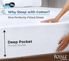 100  Organic Cotton Fitted Sheet - Percale Weave - Super Soft Deep Pocket Bottom
