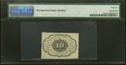 Pmg 55  Fr  1241 Fractional 1862 Union Currency  10c Civil War First Issue Note