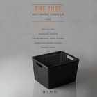   Woven Plastic Basket   Large  black   3-pack   The Jute Collection   Home Orga