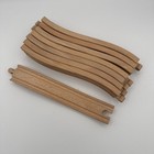 Wooden Train Track Lot Of 8 Long Straight   Curve Tracks Fits Brio   Thomas