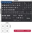 2pcs Large Print English Keyboard Stickers - Easy Apply Vinyl For All Keyboards