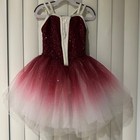 Weissman Burgundy Sequin Ballet Tutu Dance Costume Dress Girls Size Sc Small Chi