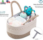 Baby Diaper Caddy Organizer Portable Cotton Rope Nursery Storage Basket