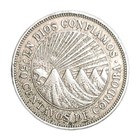 1952 Nicaragua 50 Centavos Vf Coin Km 19 Francisco Hernandez De Cordoba   Sun 
