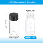 10pcs 5ml Small Clear Glass Vials With Black Screw Cap Glass Graduated