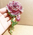 Light Luxury Elegant Mother s Day Handmade Inlaid Pink Rose Brooch Customizable
