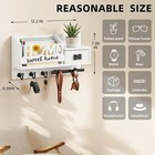 White Key Holder Wall Mount Home Sign Mail Organizer 3 Hooks Storage Drawer