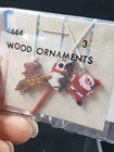 Dollhouse Miniature Christmas Decor Hand Painted Set Of 3 Wooden Tree Ornaments