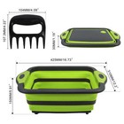 Collapsible Chopping Board With Meat Shredder Claws silicone  plastic Wash Basin