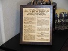 Laser Engraved On Wood And Framed Us Bill Of Rights Plaque 8 x10 