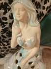 Ebros Ocean Aqua Blue Tailed Mermaid Sitting On Sea Turtle Figurine 10 h