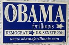 Barack Obama Signed 2004 Senate Campaign Poster Placard Autographed Psa dna Loa