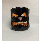 Lot Of 2 Halloween Jack-o-lantern Tea Candle Votive Holder Home Decor Seasonal