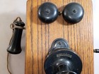 Antique Kellogg Chicago Oak Crank Wall Telephone Bell Rings All Original Parts
