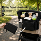 Universal Stroller Organizer With Insulated Cup Holder Detachable Phone Bag