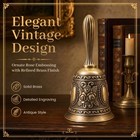 Domestar Vintage Brass Hand Bell     Loud Call For Bedside  Medium 