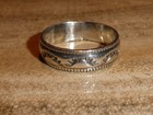 Vintage Antique Native American Navajo Womens Sterling Silver Band Ring Size 8