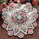 17  Vintage Hand Crochet Lace Doily Round Table Topper Mats Flower Tablecloth